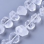 Naturelles cristal de quartz brins de perles, cristal de roche, facette, nuggets
