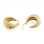 Brass Teardrop Chunky Hoop Earrings for Women, Nickel Free