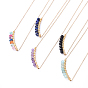 Faceted Natural Gemstone Pendant Necklaces, with 304 Stainless Steel Lobster Claw Clasps, Brass Tube Beads and Cable Chains