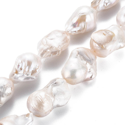 Hebras de perlas keshi de perlas barrocas naturales, perla cultivada de agua dulce, pepitas