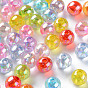 Perles acryliques transparentes, de couleur plaquée ab , ronde