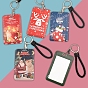 Porte-clés en plastique sur le thème de Noël, avec fermoir porte-clés et grelot, pour les détenteurs de badges de travail