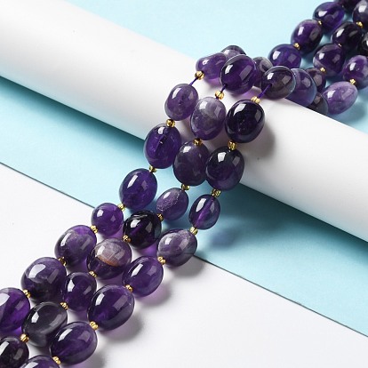 Natural Amethyst Beads Strands, Oval