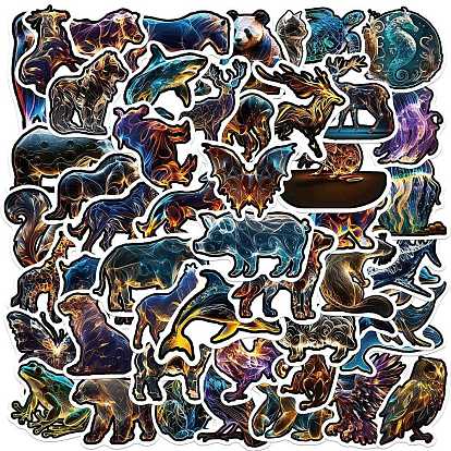 50Pcs Animals PVC Waterproof Sticker Labels, Self-adhesion, for Suitcase, Skateboard, Refrigerator, Helmet, Mobile Phone Shell