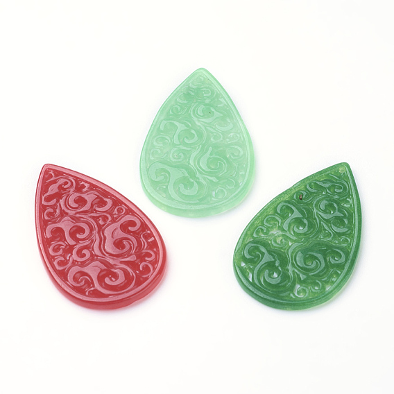 Natural Jade Pendant, Dyed, Drop