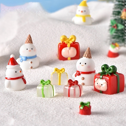 Estatuilla de resina con motivos navideños, accesorios de adorno de micro paisajes