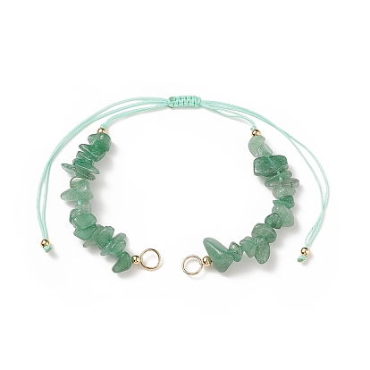 Fabrication de bracelets en perles de pierres précieuses naturelles, fabrication de bracelet à maillons en perles tressées en fil de nylon réglable