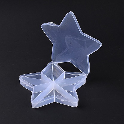 10 решетки из прозрачного пластика, Контейнеры для бисера в форме звезды для мелких украшений и бусин