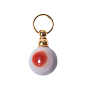 Natural Agate Perfume Bottle Pendants, with Real 18K Gold Plated Metal Covers, Round