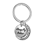 Alloy Keychain, Cadmium Free & Lead Free, Flat Round & Moon with Word