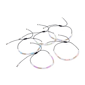 Плетеные браслеты из нейлоновой нити, со стеклянными бисеринами