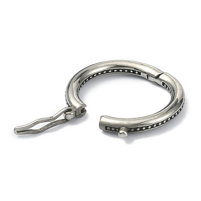 Tibetan Style 316 Surgical Stainless Steel Twister Clasps, Ring