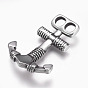 304 Stainless Steel Hook Clasps, For Leather Cord Bracelets Making, Anchor