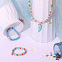 Эластичные браслеты и комплекты украшений с подвесками, с бисером хэйши из полимерной глины ручной работы, Spacer бисер латунные, фурнитура из сплава и подвески из синтетической бирюзы