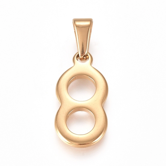 Golden Plated 304 Stainless Steel Pendants, Number