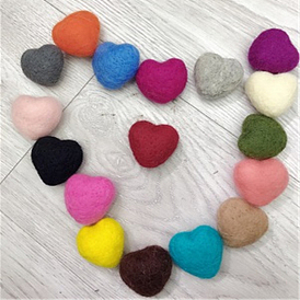 Wool Felt Cabochons, Heart