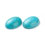 Craft Findings Dyed Synthetic Turquoise Gemstone Flat Back Cabochons, Oval