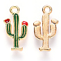 Colgantes de la aleación del esmalte, cactus, la luz de oro
