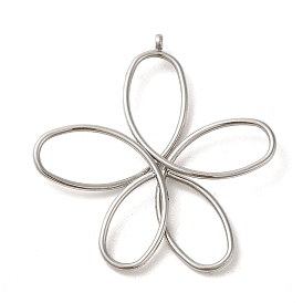 304 Stainless Steel Pendants, Flower Charm
