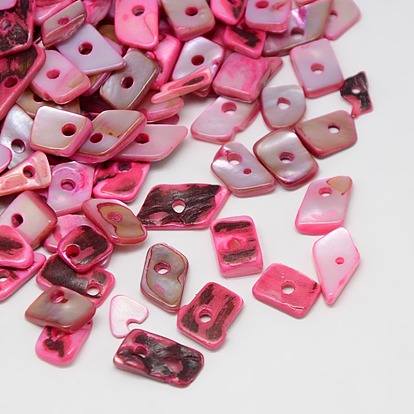 Dyed Natural Freshwater Shell Chips Beads, 11~16x4~8x2~5mm, Hole: 1mm, about 700pcs/500g