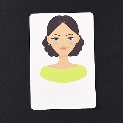 Бумажные карты дисплея серьги, карты держатель сережек, прямоугольник с рисунком девушки