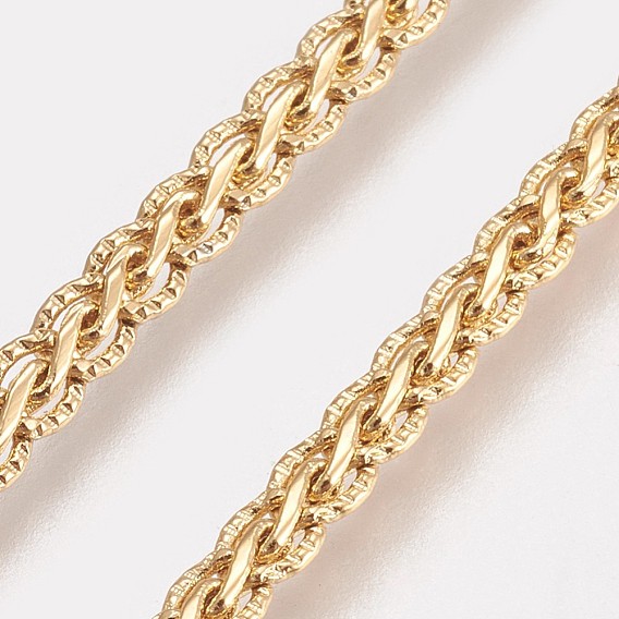 Brass Chain Necklaces Making, with Lobster Claw Clasps, Long-lasting Plated, Real 18K Gold Plated