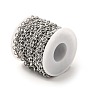 Ion Plating(IP) 304 Stainless Steel Textured Cable Chains, with Spool, Unwelded