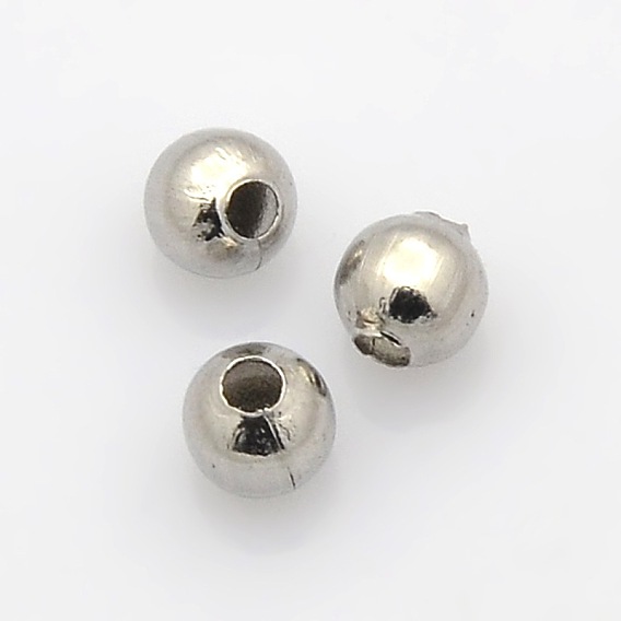 Perles d'espacement rondes en acier inoxydable chirurgical