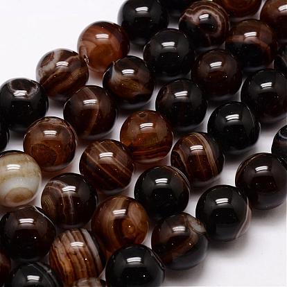 Natural Agate Bead Strands, Dyed, Round