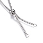 Adjustable 304 Stainless Steel Slider Necklaces, with Box Chains and Slider Stopper Beads