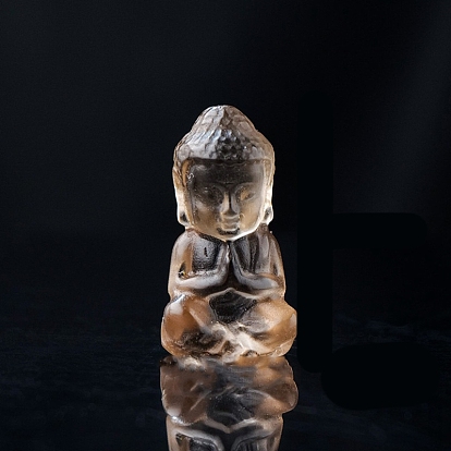 Decoraciones de exhibición de escultura de piedras preciosas naturales, para el escritorio de la oficina en casa, Buda