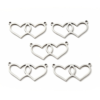 304 Stainless Steel Links Connectors, Double Heart