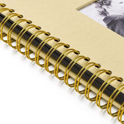 8 дюймовый картонный фотоальбом для скрапбукинга, книга памяти, 60 черные страницы фотоальбома ручной работы, с окном и лентой
