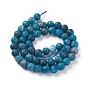 Natural Apatite Beads Strands, Frosted, Round