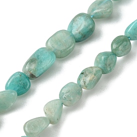 Chapelets de perles amazonite naturelles  , forme de pépites, pierre tombée
