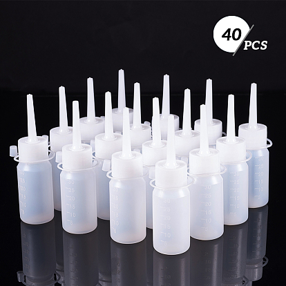 BENECREAT 30ml Squeeze Dispensing Bottles Graduated Plastic Glue Bottles with 5PCS Funnel Hoppers for Liquids, Oil or Glue Applicator