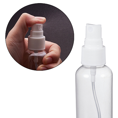 Botella de spray recargable de plástico transparente para mascotas benecreat, para perfume, aceite esencial, con tolva de embudo de plástico pp y gotero de plástico pe