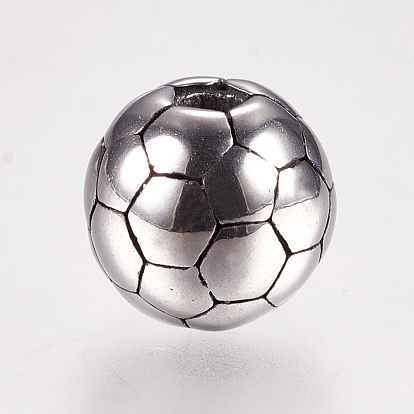 304 Stainless Steel Beads, FootBall/Soccer Ball