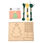 Christmas Themed DIY Nail String Art Kit for Adults, Drawing Nails Winding Lines Painting, Including Wooden Stencil and Woolen Yarn