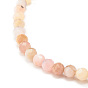 Bracelet extensible perlé rond opale rose naturel, bijoux en pierres précieuses pour femmes