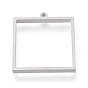 Ion Plating(IP) 304 Stainless Steel Open Back Bezel Pendants, For DIY UV Resin, Epoxy Resin, Pressed Flower Jewelry, Square
