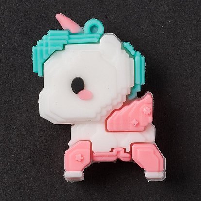 PVC Plastic Cartoon Pendants, Unicorn