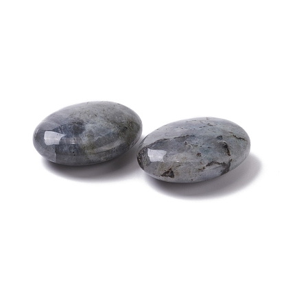 Natural Labradorite Oval Palm Stone, Reiki Healing Pocket Stone for Anxiety Stress Relief Therapy
