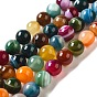 Ágata piedra preciosa natural hebras de perlas ronda, teñido, 10 mm, agujero: 1 mm, sobre 38 unidades / cadena, 14.96 pulgada