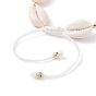 Natural Cowrie Shell Braided Bead Bracelet for Women