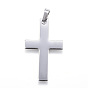 Revestimiento iónico (ip) 304 colgantes de acero inoxidable, cruz latina