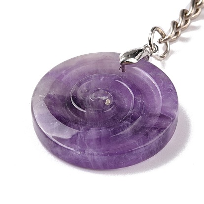 Брелок с подвеской vortex из натурального драгоценного камня, с латунным кольцом для ключей