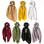 Cloth Elastic Hair Accessories, for Girls or Women, Scrunchie/Scrunchy Hair Ties with Long Tail, Knotted Bow Hair Scarf, Poneytail Holder