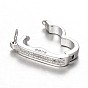 Platinum Plated 925 Sterling Silver Rhinestone Twister Clasps, with 925 Stamp