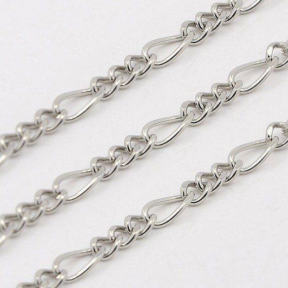 304 Stainless Steel Figaro Chains, Decorative Chains, Unwelded